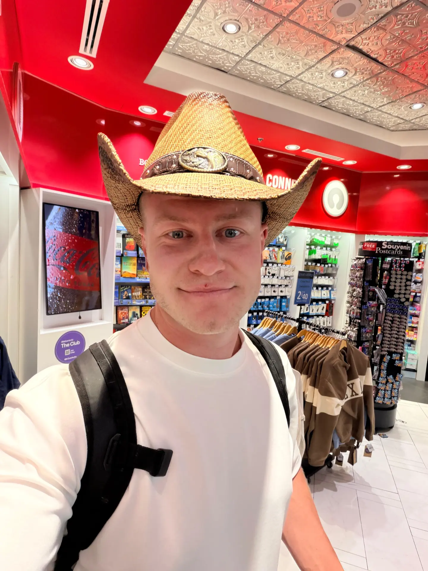 Gusten Sun traveling in a cowboy hat