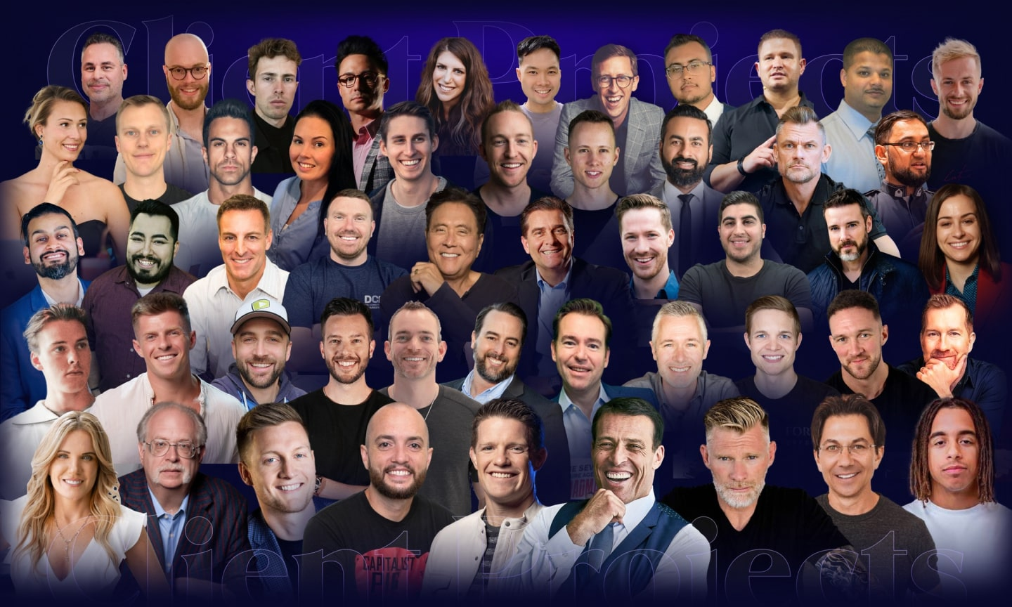 Collage of Gusten's clients and their projects